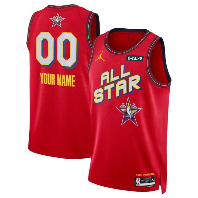 Mens 2025 All-Star Active Player Custom Red Stitched Basketball Jersey->->Custom Jersey